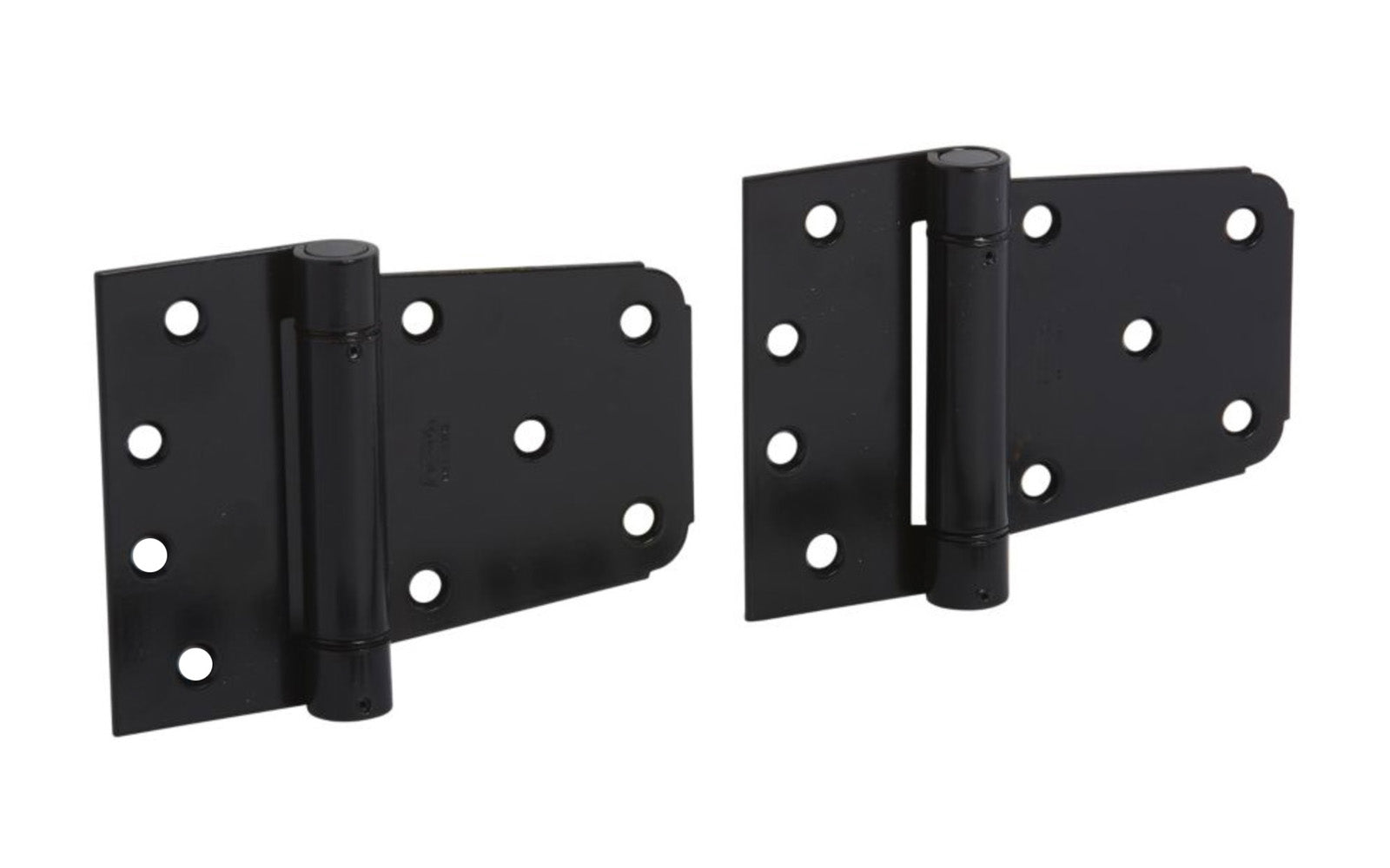 3-1/2" Auto-Close HD Black Finish Gate Hinges are auto-close gate hinges designed for variety of outdoor applications, including wood, steel, or vinyl. Automatically closes gates up to 50 lbs. Bearing design eliminates metal-to-metal contact for smooth, quiet operation. National Hardware Catalog Model N342-592