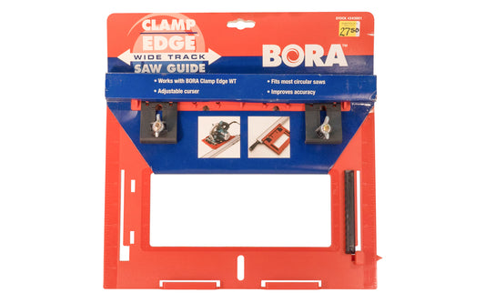 The Bora "Clamp Edge" Saw Guide. Fits most circular saws. Made of composite polymer. Graduations etched in polymer. 814000011894. Model No. 542001