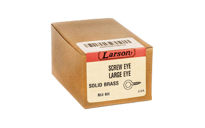 Bulk Box of Solid Brass Screw Eyes ~ Large Eye - Made in USA