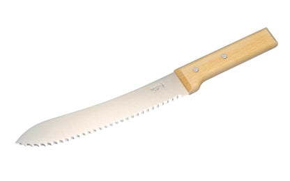 Opinel Bread Knife - Model No. 116 ~ This knife has tough serrated edges used on all kinds of breads & is great on tough coarse surfaces & crusts. Slight curve for enhanced & effective slicing. Stainless steel blade.