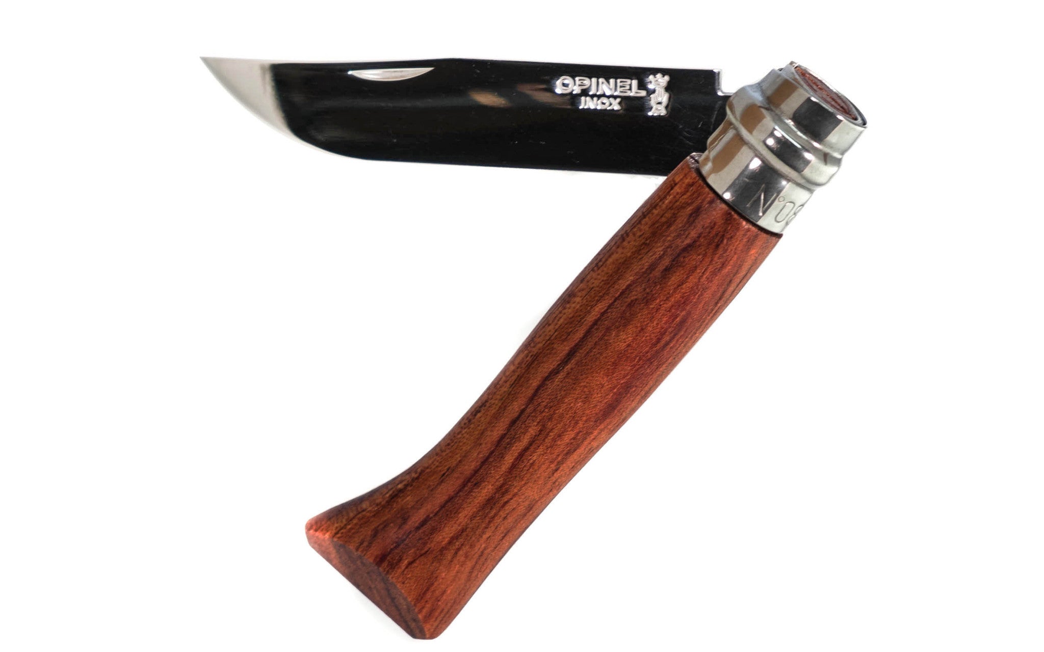 Opinel Stainless Steel Knife ~ Bubinga Handle ~ Foldable Blade