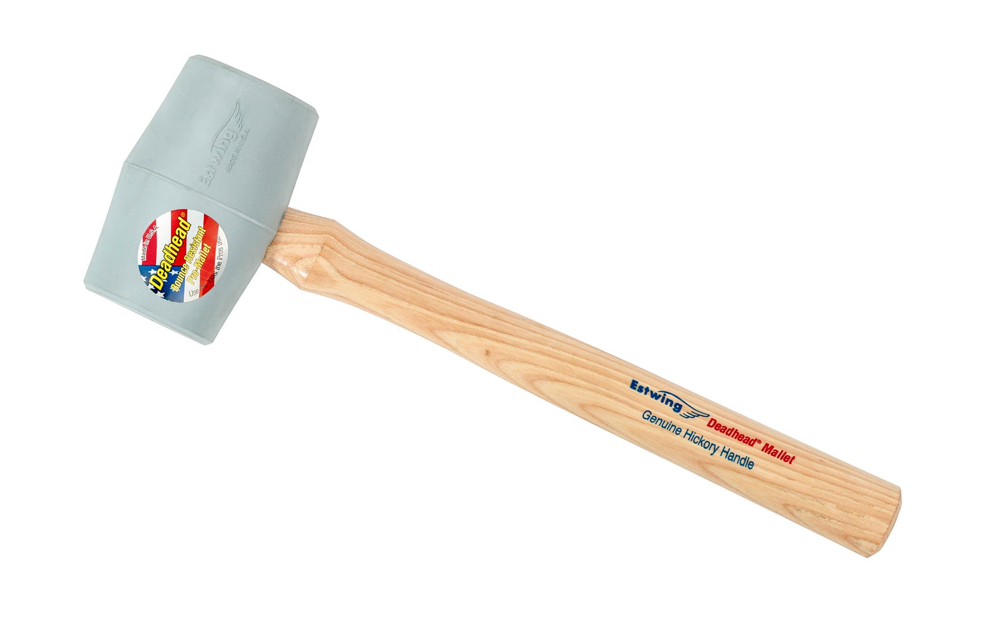 The Estwing White Rubber Mallet is a quality American-made rubber mallet with bounce-resistant head with a genuine hickory handle. Non-marring on surfaces. Estwing Model DH -18N ~ Made in USA ~ 034139317012