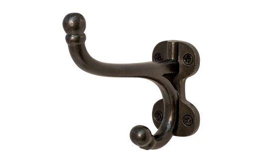 Cast Iron Harness Hook ~ Vintage-style Hardware · Traditional & classic ~ Vintage-style double hook ~ Made of heavy cast iron ~ 4-1/4" hook projection 