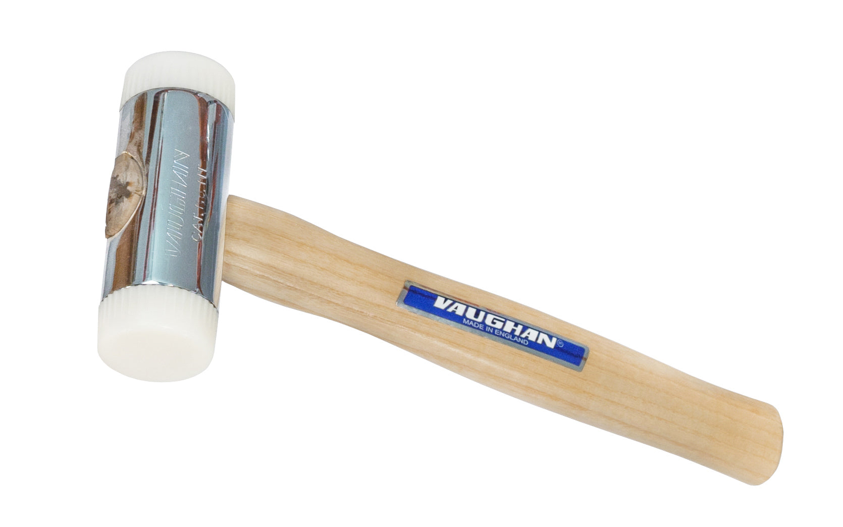 Vaughan Nylon Face Hammer - Made in England ~ Nylon faces thread into hammer head ~ Hardwood Handle ~ Replaceable faces - Replaceable heads - Absorb the force of side blows - NT100 - NT150 - NT200 - Nylon faces thread into hammer head