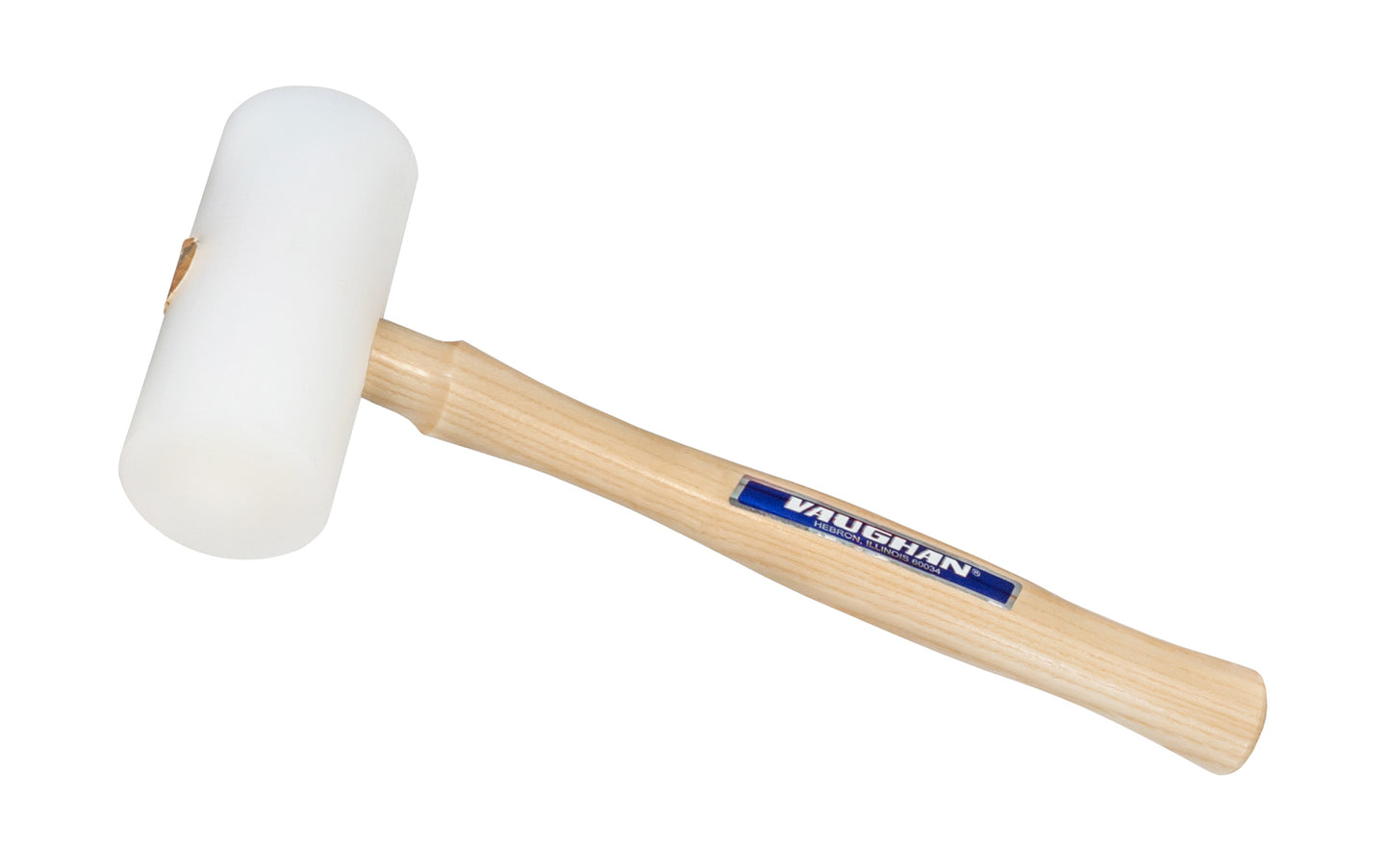 Vaughan Plastic Mallet ~ Made in England ~ High density polyethylene heads that are high impact & abrasion resistance. They will not fracture or delaminate. Highly resistant to acids & alkalis - Hardwood handle - PM175 - PM200 - PM250 - 7-3/4 oz - 10 oz - 17-3/4 oz - 1-3/4" face - 2" face - 2-3/8" face