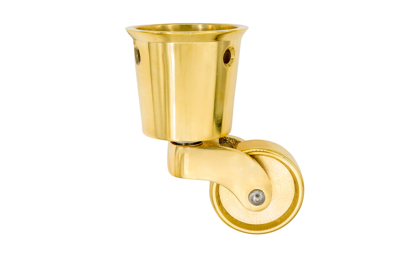UNIQANTIQ HARDWARE SUPPLY Philadelphia Style Solid Brass Round Cup Caster  Wheel ( 1 Wheel Diameter )