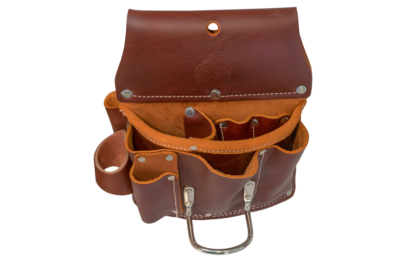 Occidental Leather Pro Drywall Bag ~ Model 5070 - Fits a 3" work belt - Pouch - 11 total pockets & tool holders - Genuine leather - Made in USA - Leather Bag - Tool Bag - 759244010008 - Holders for circle cutter, metal snips, saw, knife, Surform tools, pencils - Leather -  For both lathers & drywall pros - Drywall Bag