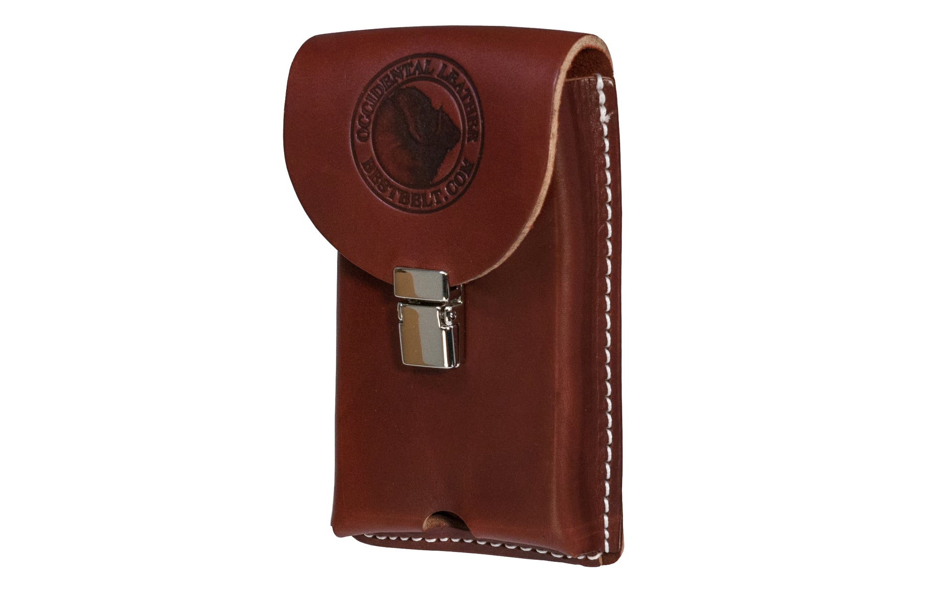 Occidental Leather Clip-On Phone Holder ~ 5326 - Model No. 5326 ~ Fits iPhone 5, 6, 7, & many others ~ Clips onto up to 2" wide belt ~ Made of Latigo belting leather ~ Italian-styled drop clasp - Hand Made iphone holster - Made in USA ~ Genuine Leather phone Holder holster ~ 759244211504 - Clip-On Belt - Leather
