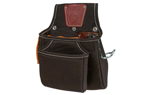 Occidental Leather "Oxy Finisher" Tool Bag ~ Model 9521 - Fits a 3" work belt - Pouch - Compact bag is ideal for trim, light framing & finish work. Innovative, round-bottom, full capacity, two-ply foam core main & outer bags hold shape empty or loaded. Made of industrial nylon material & genuine leather. 759244201901