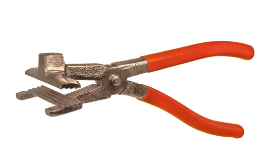 C.S. Osborne Canvas Stretching Plier ~ No. 249 ~ Serration jaws ~ has parallel extensions on the tip to allow pressure to be applied to the inner side of the wooden stretcher.  Made in USA ~ 096685540467