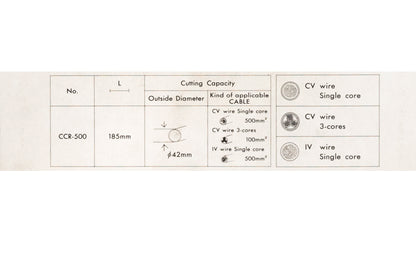 Japanese "Hit" Ratchet Cable Cutters. Model CCR-500. Not for use on ACSR cable or steel wire. Made in Japan.