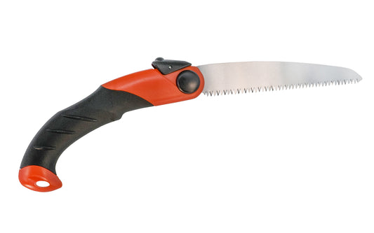 A basic versatile folding pull-saw that is good for use on green woods, The teeth on the saw have 7 TPI which allows for very fast aggressive cutting. Overall Saw Length when opened: 16". Plastic & rubberized handle.
