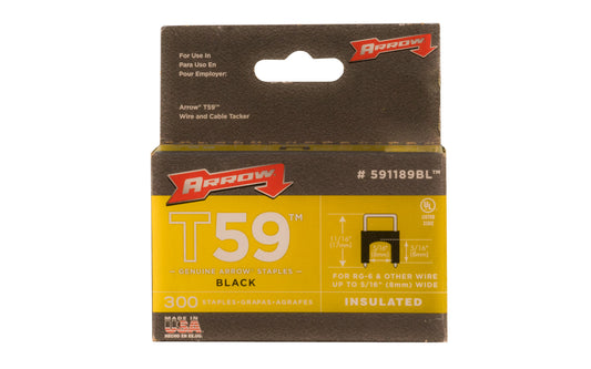 Arrow Insulated Black Cable 5/16" Staples - 300 PK