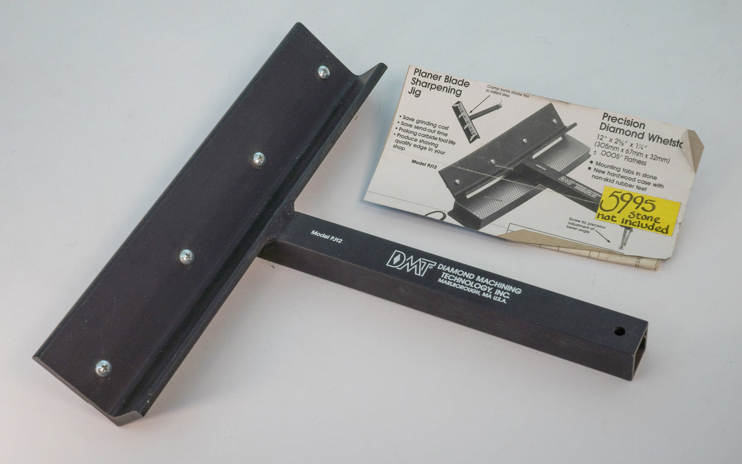 DMT Planer Blade Sharpening Jig. Stone & Screw not included ~ Model PJ12 ~ 12" x 2-5/8" x 1-1/4" ~ Made in USA