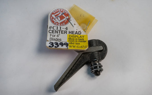 The Starrett C11-4 Center Head Only for 4" Combination Square. Cast iron head with black wrinkle finish. Center head. Made in USA. 049659500721