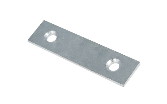 These flat mending plate irons are designed for furniture, cabinets, shelving support, etc. Allows for quick & easy repair of items in the workshop, home, & other applications. Made of steel material with a zinc plated finish. Countersunk holes. Sold as singles. 2-1/2"  long size. 