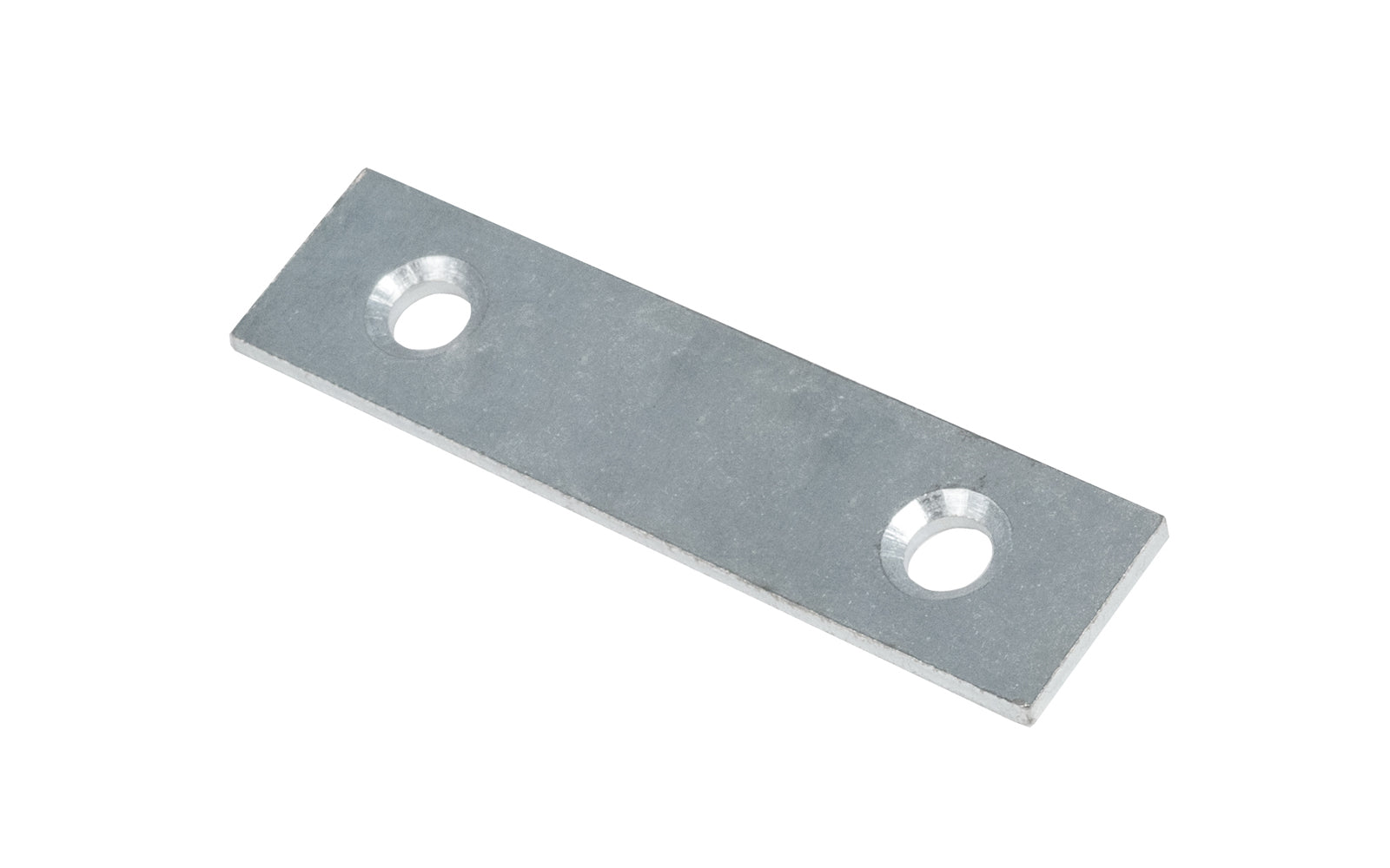 These flat mending plate irons are designed for furniture, cabinets, shelving support, etc. Allows for quick & easy repair of items in the workshop, home, & other applications. Made of steel material with a zinc plated finish. Countersunk holes. Sold as singles. 2-1/2"  long size. 