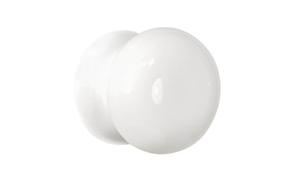 A classic & traditional white porcelain cabinet knob. Made of quality & genuine porcelain material, this stylish knob has a smooth & attractive look & feel. This round knob works well in kitchens, bathrooms, on furniture, cabinets, drawers, & other uses. 1-3/4" Diameter Knob