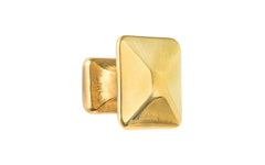Vintage-style Hardware · Solid Brass Pyramid Shape Square Cabinet Knob ~ 1" size knob. Made of solid brass, this stylish knob has a smooth & weighty feel. Mission-style, Arts & Crafts style of hardware. Unlacquered brass (will patina naturally). Non-lacquered brass.