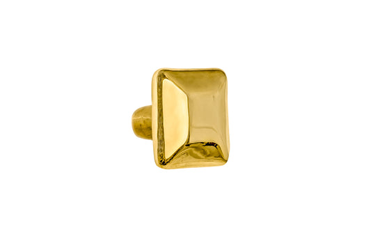 Solid Brass Square Knob ~ 3/4" Size ~ Non-Lacquered Brass (will patina naturally over time)