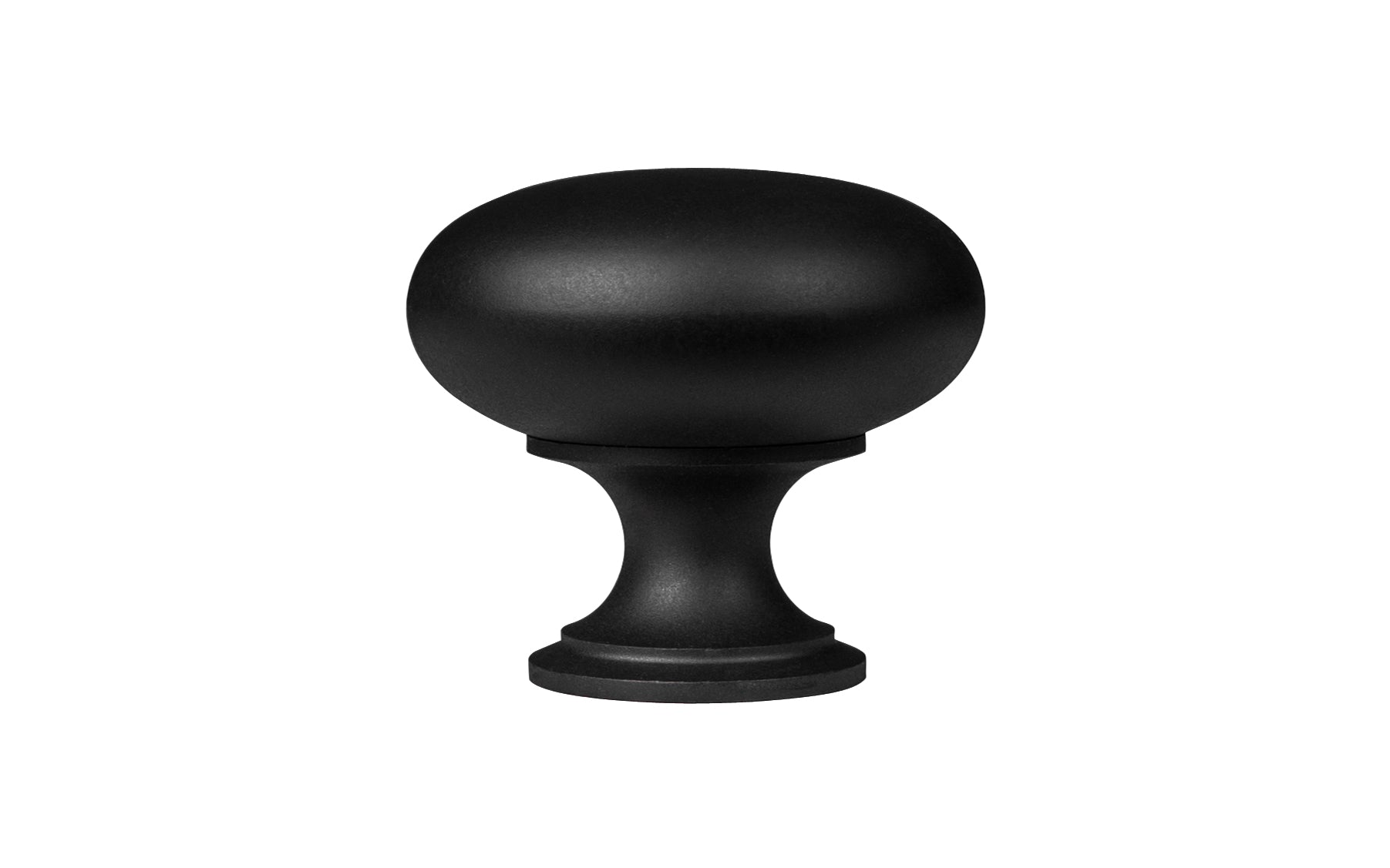 Vintage-style Hardware · Traditional & Classic Brass Knob with a Satin Black Finish. 1-1/4" diameter size knob. Made of high quality brass, this stylish round cabinet knob has a smooth look & feel on a pedestal shaped base. Works great in kitchens, bathrooms, on furniture, cabinets, drawers. Authentic reproduction hardware.