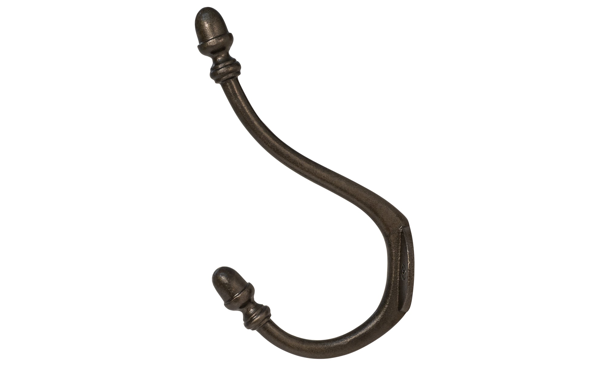 Large Cast Iron Acorn Hook ~ Vintage-style Hardware · Traditional & classic ~ Vintage-style double hook ~ Made of heavy cast iron ~ 3-7/8" hook projection 