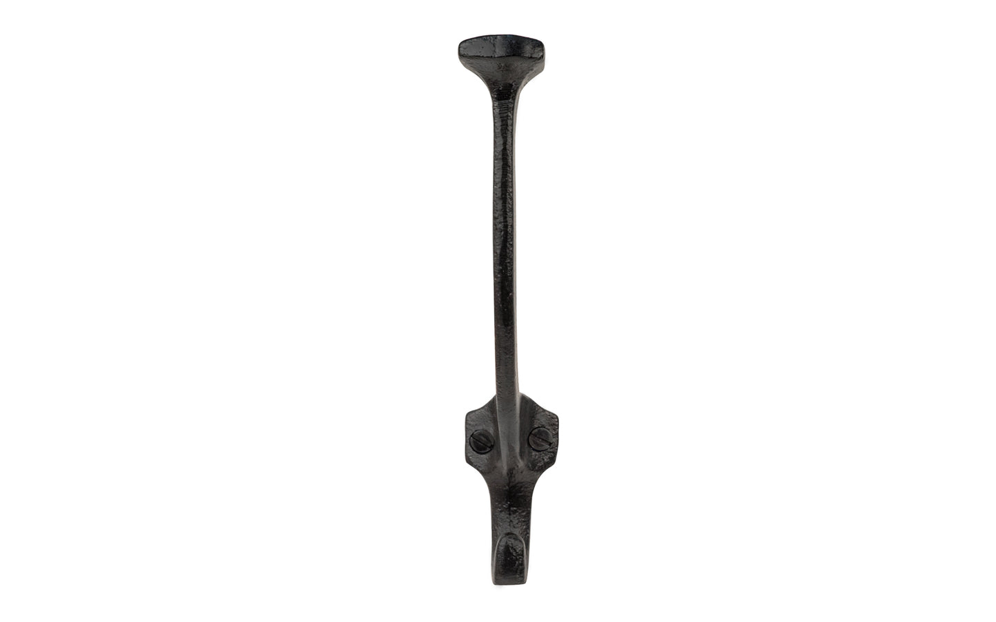 Vintage-style Hardware · A traditional Mission-Style Black Cast Iron Hall Tree Hook. Great for use in hallways, hall trees, coat racks, kitchens, bedrooms. The hook is made of strong cast iron material, making it durable for heavy coats, bags, & clothing. It also has a double hook, good for hanging multiple items.