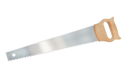  A very coarse Japanese double-sided pruning saw for use in the garden & the outdoors. It's great for green woods & for thicker stock, as the teeth on the double-sided saw have both 6 TPI & 7 TPI which allows for fast aggressive cutting. The handle is made of hardwood. 20" overall length.   Made in Japan.