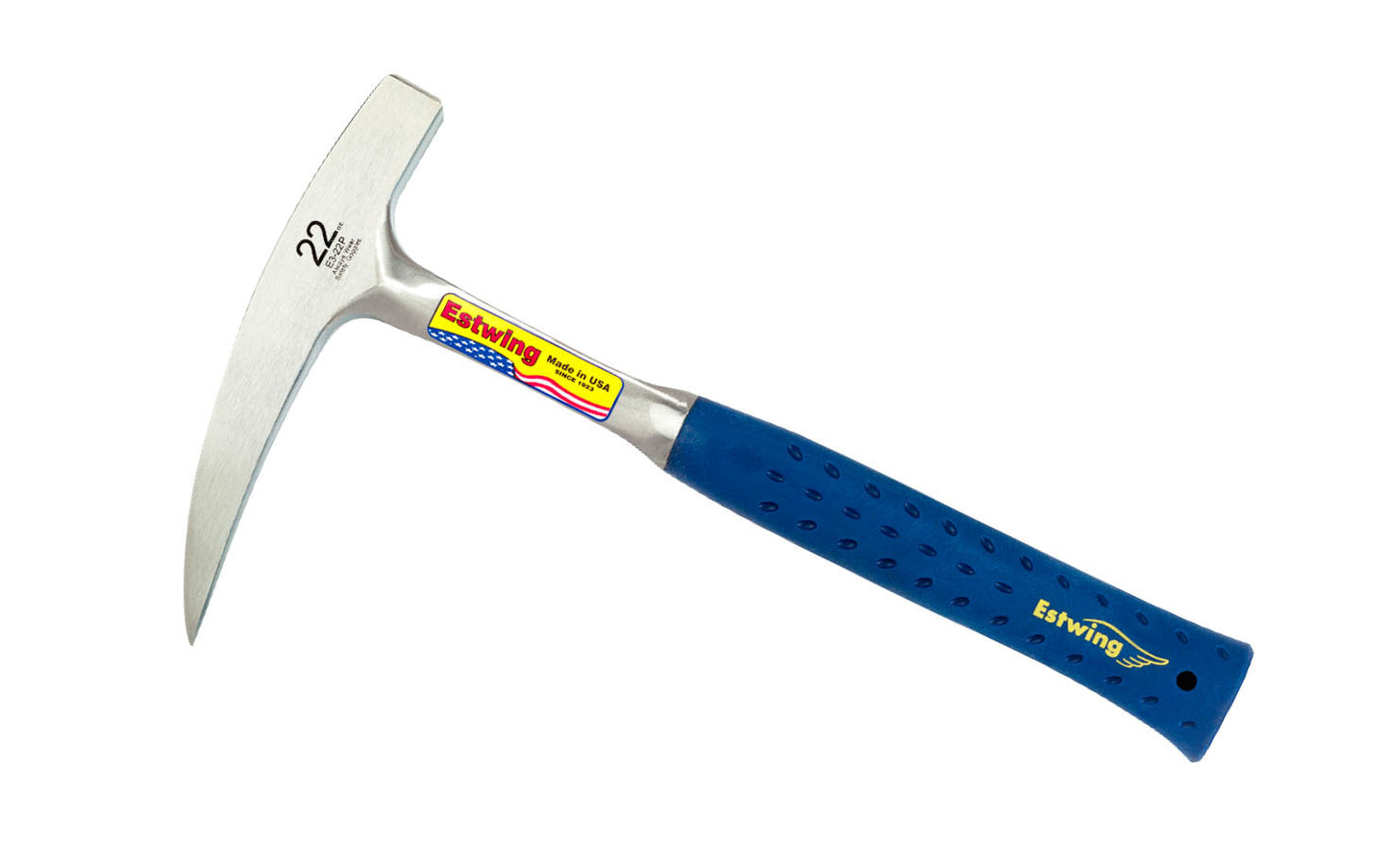 The Estwing Rock Pick Geologist Hammer with Nylon Grip is the  #1 choice of geologists. Model #E3-14P & #E3-22P. Made in USA ~ 034139626213 ~ 034139623212
