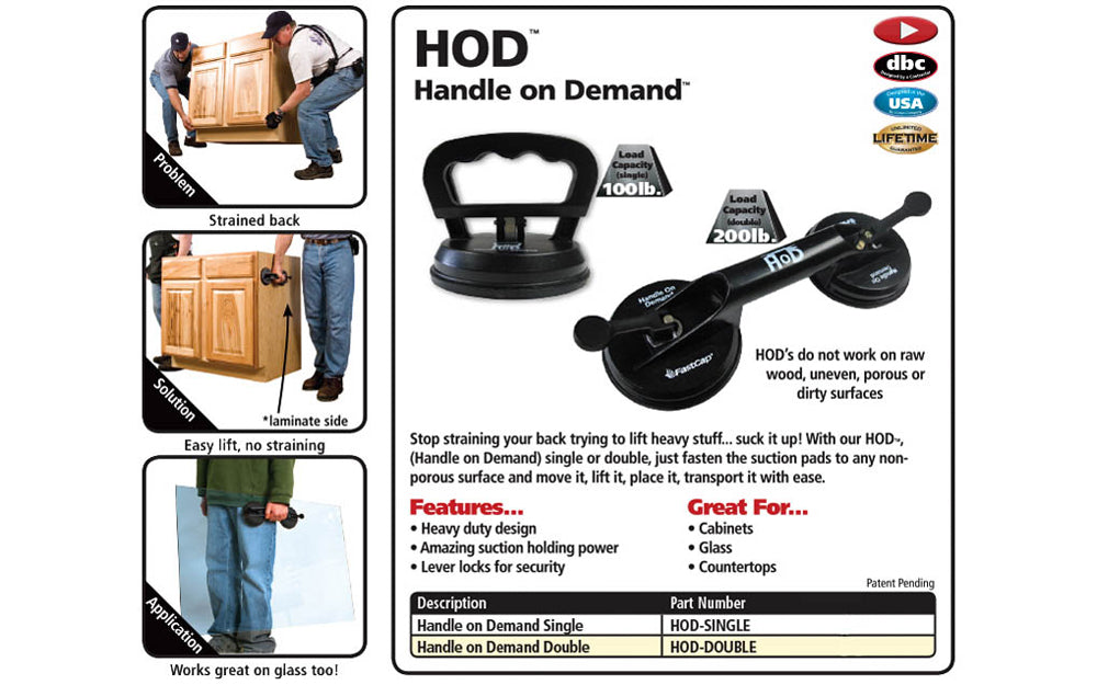 FastCap Handle on Demand ~ Double Suction Cup