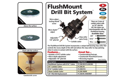 FastCap FlushMount Drill Bit System