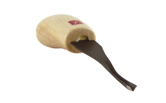 Made in USA • Model FR307 ~ Palm Carving Tool is great for carving smaller sized projects. Handle fits comfortably in the palm for good close control to your work. The blade is made of High Carbon Steel. Cutting edge is hand honed & polished - Palm V Gouge - 70° V-Tool x 1/4" (6 mm) - wide blade - 70 degrees - Angle ~ 651646003070