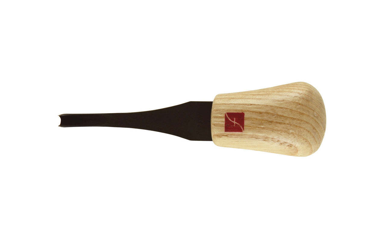 Made in USA • Model FR409 ~ Palm Carving Tool is great for carving smaller sized projects. Handle fits comfortably in the palm for good close control to your work. The blade is made of High Carbon Steel. Cutting edge is hand honed & polished - Palm Gouge - No. 11 Sweep #11 Palm Tool - Sweep #11 x 3/16" (5 mm) 