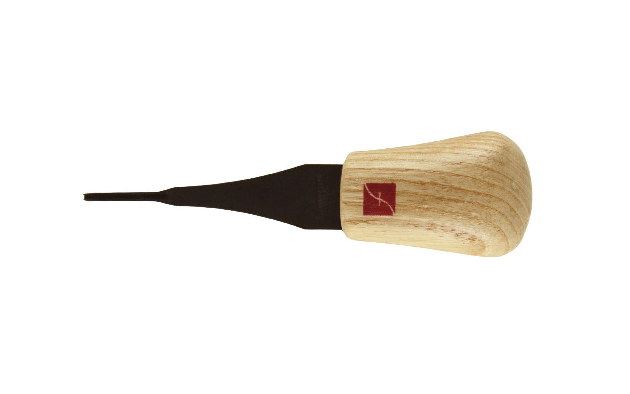 Made in USA • Model FR801 ~ Palm Carving Tool is great for carving smaller sized projects. Handle fits comfortably in the palm for good close control to your work. The blade is made of High Carbon Steel. Cutting edge is hand honed & polished - Palm Gouge - No. 9 Sweep #9 Palm Tool - Sweep #9 (1.5 mm) wide blade - 1.5 mm wide blade