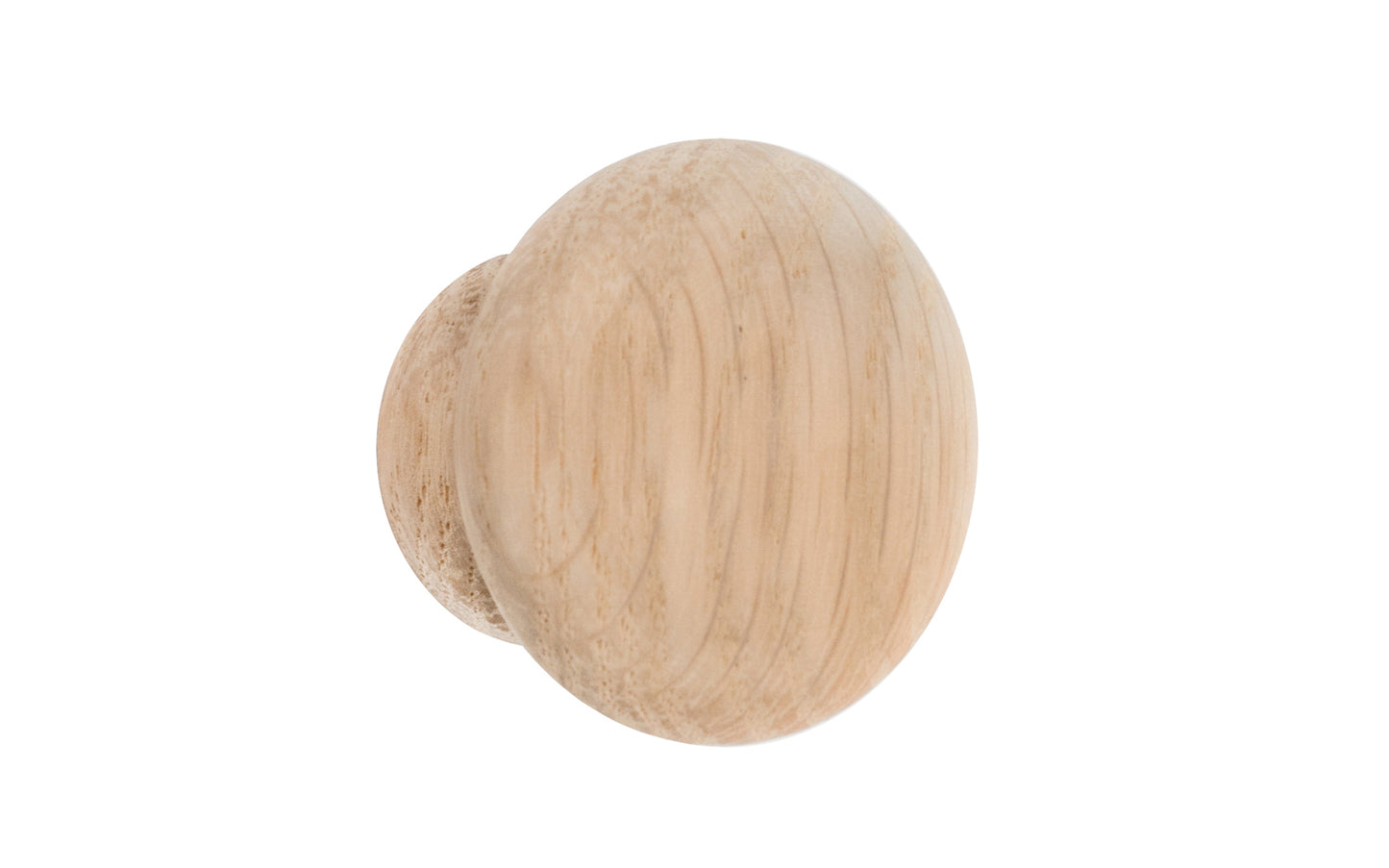 A classic oak wood round cabinet knob, & may be stained, painted, or varnished if desired. Late 19th Century, American-Oak, Craftsman style of hardware. Great for a wide variety of uses including drawers, kitchen cabinets, smaller doors, furniture, cabinet doors. 1-1/4" diameter knob.