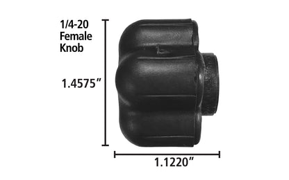FastCap knobs are over-molded with a rubber coating, which makes them feel & work great. 1/4-20 female thread. FastCap Model KNOB 1/4-20 FEMALE. Utility Five Point Knob. Rubberized grip. 1/4-20 thread. Machine Knobs. 663807029713. 5 point knob. Utility Knob. Female knob
