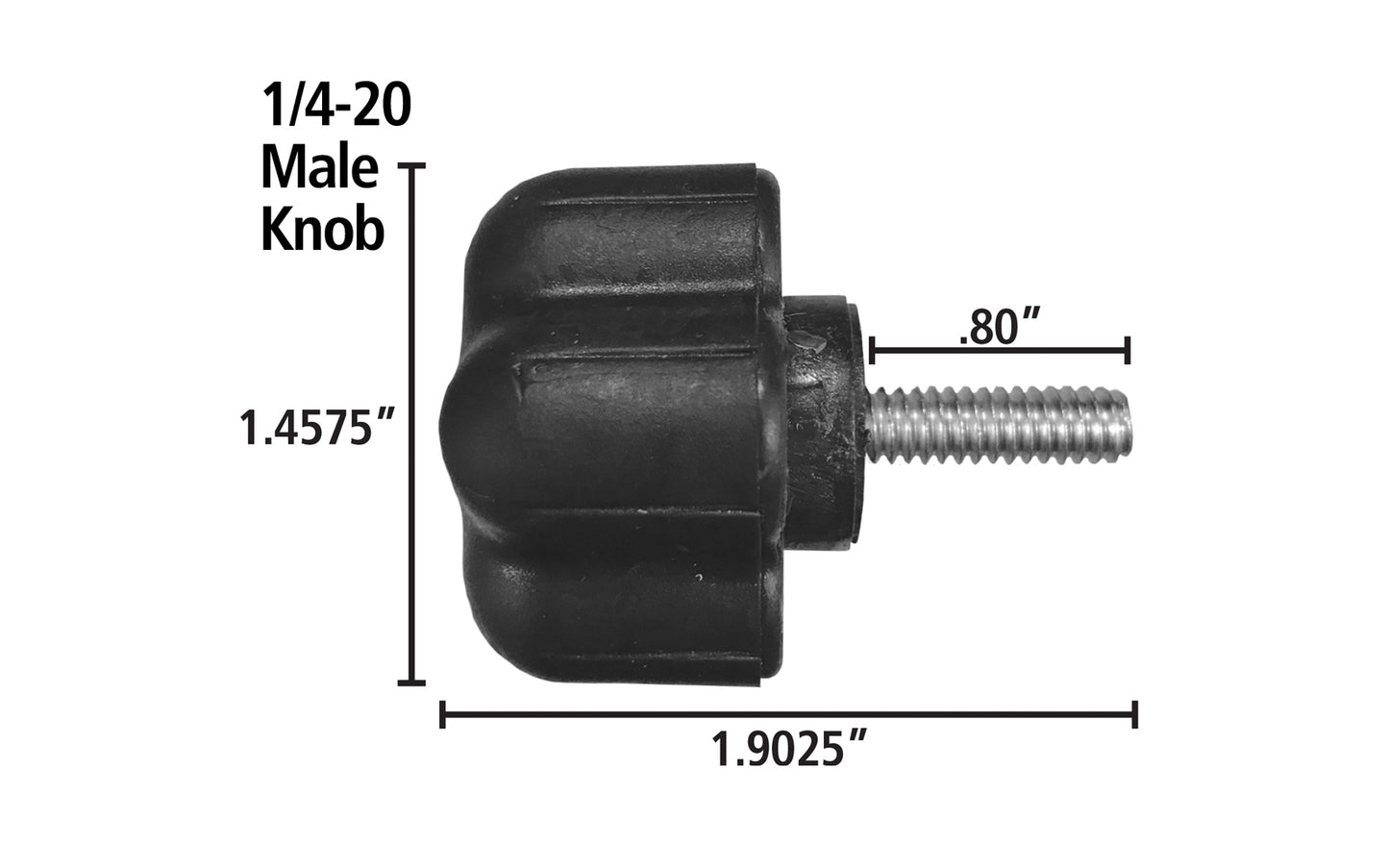 FastCap knobs are over-molded with a rubber coating, which makes them feel & work great. 1/4-20 male thread. FastCap Model KNOB 1/4-20 MALE. Utility Five Point Knob. Rubberized grip. 1/4-20 thread. Machine Knobs. 663807029720. 5 point knob. Utility Knob. Male Knob