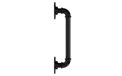 This 10-1/2" Black Finish Industrial Pipe Handle is used for a variety of applications including gates, sheds, & doors. Mounting hardware included. For exterior applications. Coated with Weatherguard Protection to withstand harsh weather conditions & prevent corrosion. National Hardware Catalog Model No. N166-013.
