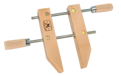 6" Opening Capacity - 10" Jaw Length - Fine quality hard maple jaws apply even pressure to a broad area. Bench clamp for gluing & assembly work. Spindles & swivel nuts are made of cold drawn carbon steel. Threads have double leads for rapid operation & close tolerances for extra wear. Made in USA. 099687000106