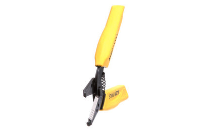 The Klein Tools Wire Stripper/Cutter is a compact & lightweight tool for your stripping & cutting needs. Made from hardened steel for strength, it cuts, strips, loops & bends 22-30 AWG solid wire. The narrow nose reaches into confined spaces. Wire looping & bending holes. Model 11047. 092644740473