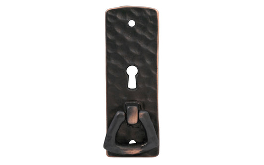 Vintage-style Hardware · Solid Brass Hammered Keyhole & Drop Pull. The finger pull has a hammered surface that gives a rustic & stylish look. Designed in the Mission or Arts & Crafts style, Gustav Stickley style hardware. Antique copper finish trim.