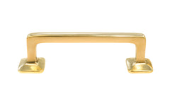 Vintage-style Hardware · Classic Solid Brass Handle Pull ~ 3" On Centers. Mission-Style / Arts & Crafts style. 3" center to center pull. solid brass kitchen cabinet pull. Drawer pull handle. Authentic reproduction hardware. Unlacquered brass (will patina naturally)