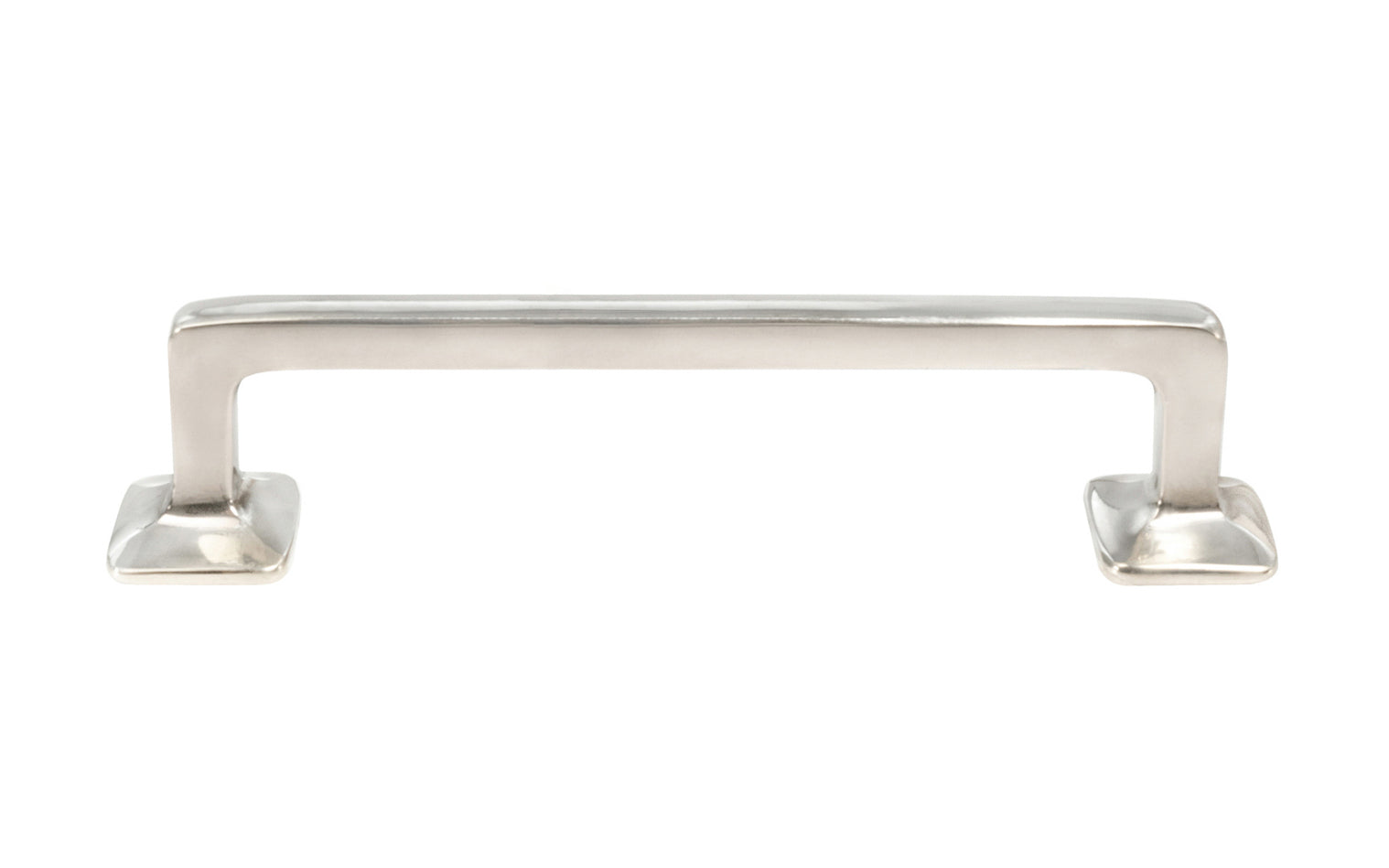 Vintage-style Hardware · Classic Solid Brass Handle Pull ~ 4" On Centers. Mission-Style / Arts & Crafts style. Polished nickel finish. 4" center to center pull. solid brass kitchen cabinet pull. Drawer pull handle. Authentic reproduction hardware.
