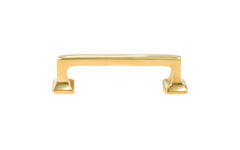 Vintage-style Hardware · Mini Mission-Style Solid Brass Pull ~ 2" On Centers. Mission Style / Arts & Crafts style. Unlacquered brass (non-lacquered brass). 2" center to center pull. solid brass kitchen cabinet pull. Small mini pull. Jewelry box pull. Authentic reproduction hardware.
