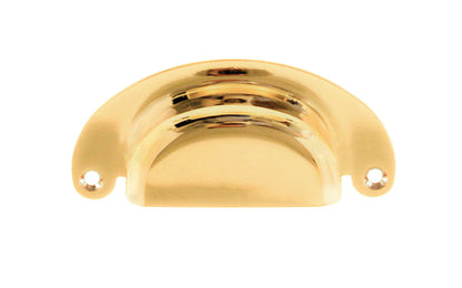Vintage-style Hardware · Classic Brass Half-Round Bin Pull ~ 3" On Centers. Heavy gauge stamped brass. Unlacquered brass (will patina naturally). 3" center to center. Kitchen cabinet pull. Drawer pull handle. Authentic reproduction bin utility pull. Non-lacqurered cup bin pull.