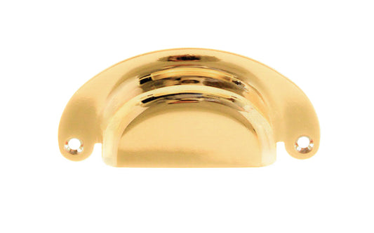 Vintage-style Hardware · Classic Brass Half-Round Bin Pull ~ 3" On Centers. Heavy gauge stamped brass. Unlacquered brass (will patina naturally). 3" center to center. Kitchen cabinet pull. Drawer pull handle. Authentic reproduction bin utility pull. Non-lacqurered cup bin pull.