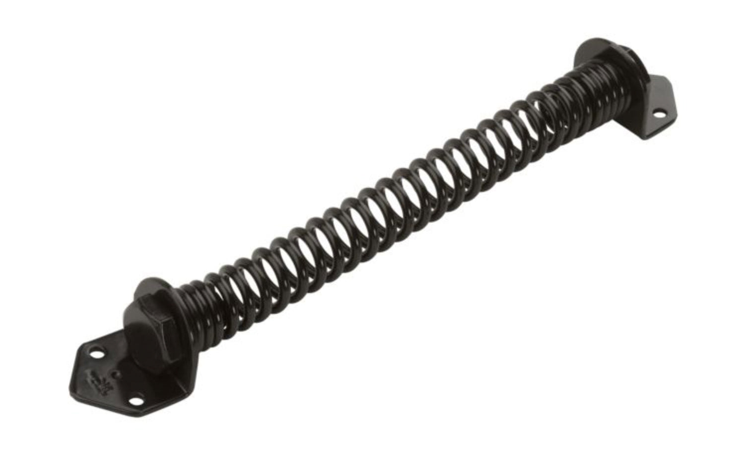 This door & gate spring is a self-closing spring designed to close doors & gates automatically. Closing tension is adjustable. Manufactured from hot rolled steel with triple protected finish for extra corrosion protection. Black powder coated finish. Available in 11