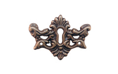 Vintage-style Hardware · Traditional & classic elegant & decorative keyhole piece made of solid brass material. It measures 1/8" in thickness for a durable & tough plate. This keyhole will certainly add some character to your cabinets, drawers, & furniture! Antique brass finish.