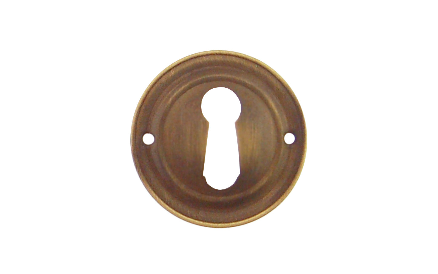 Vintage-style Hardware · This traditional & classic Stamped Brass Round Keyhole is an attractive & stylish keyhole piece made of quality stamped brass material with a nice trim, & adds some character & style to your cabinets, drawers, & furniture. Antique brass finish