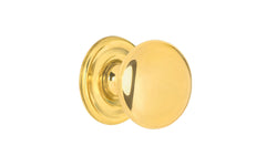 Vintage-style Hardware · Classic & traditional solid core unlacquered solid brass cabinet knob. 3/4" diameter knob. Made of a quality solid brass core, this stylish knob has a smooth & weighty feel & comes with an optional rosette backplate piece. Non-lacquered brass (the unlacquered brass will patina over time).